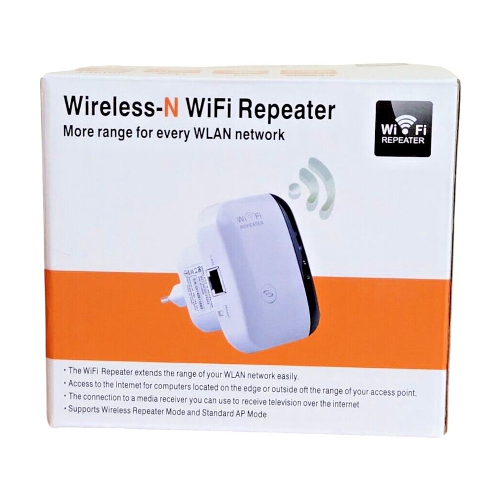 Universal WiFi Signal Booster 300Mbps Wireless-N 2.4GHz Internet Extender White